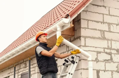 Pose et remplacement de gouttières aux Portes du Coglais